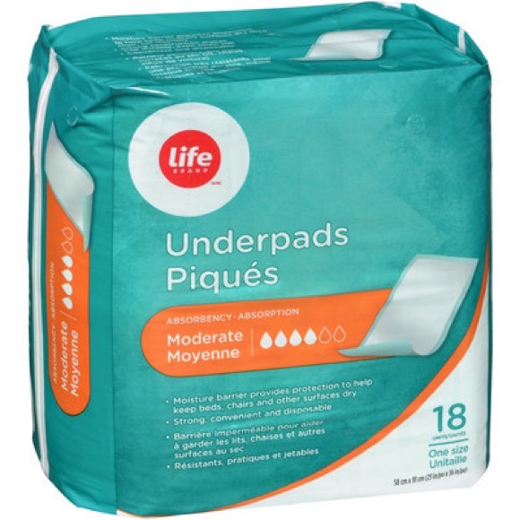 Life Brand Underpads Moderate 18 PCs inside Package One Size Moisture Unisex Pad - Picture 2 of 3